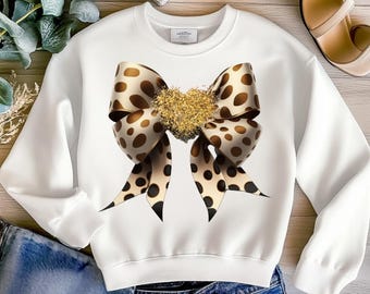 Lazo de leopardo para San Valentín PNG - Clipart de lazo de leopardo coqueto, corazón de polvo dorado, sublimación de lazo de leopardo, descarga digital del día de San Valentín, arte de lazo