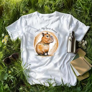 Capybara Spirit Animal T-Shirt: Funny Watercolor Design