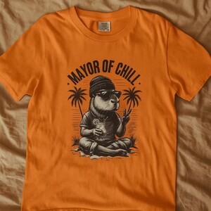 Capybara Unisex T-Shirt.  Mayor of Chill Shirt.  Funny Capybara Tee.  Capybara Gift for Him or Her.   Chill Unisex Capybara Top