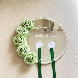 Mirror ring tray/ Wedding and Engagement ring tray with ring holders