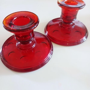 Fenton Vintage Burgundy Red Candle Holders (2)