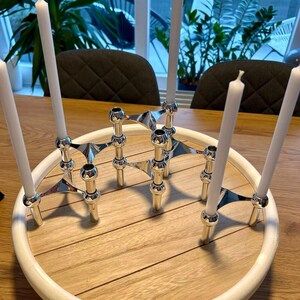 ヴィンテージ モジュラー キャンドル ホルダー - 象徴的なミッドセンチュリー モダン クローム デザイン - 積み重ね可能でカスタマイズ可能なテーパー キャンドル ホルダー - 彼女へのギフト