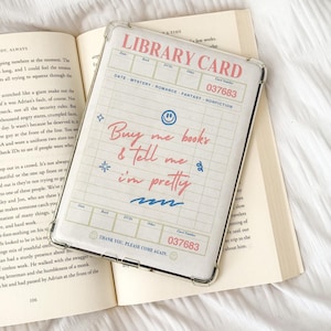 Kindle Insert - Buy Me Books and Tell Me I&#39;m Pretty Library Card - Emotional Support Kindle Clear Case Printable, Digital Download, Bookish