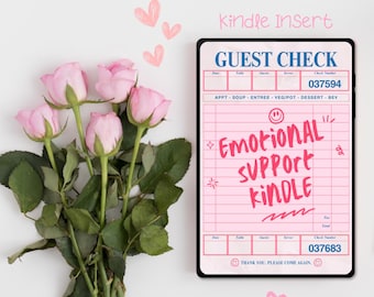 Guest Check - Emotionale Unterstützung Kindle Insert für Clear Case, druckbare Kindle Zubehör, digitaler Download für Kindle, Buch-Liebhaber-Geschenk