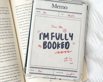 Kindle Insert - I'm Fully Booked Memo - Pink Emotional Support - Clear Case,Printable Kindle Accessory,Bookish Kindle Girlie,Book Lover Gift