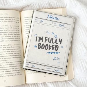 Kindle Insert - I&#39;m Fully Booked Memo - Blue Emotional Support - Clear Case,Printable Kindle Accessory,Bookish Kindle Girlie,Book Lover Gift