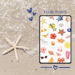 Summer Essentials Kindle Insert for Clear Case, Printable Kindle Accessories, Digital Download for Kindle, Book Lover Gift