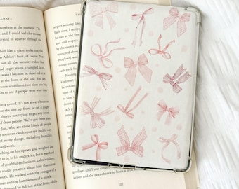 Kindle Insert - PINK BOWS - Klare Hülle, druckbare Kindle Zubehör, digitaler Download für Kindle, Buch-Liebhaber Geschenk - Coquette Girly Reader