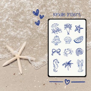 Fisherman Aesthetic Summer - Kindle Insert for Clear Case, Printable Kindle Accessories, Digital Download for Kindle, Book Lover Gift