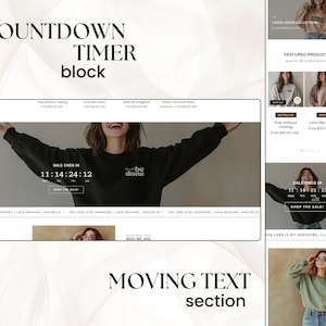 May include: A website screenshot showing a countdown timer with the text "SALE ENDS IN 11:14:24:12" and a button that says "SHOP THE SALE!" The website also features a black sweatshirt with the text "be done" on it. The website is promoting a sale on clothing.