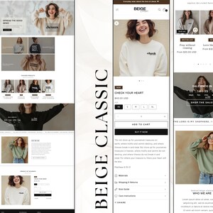 May include: Beige Classic collection website featuring a white sweatshirt with the text "Check Your Heart" and a model wearing the sweatshirt. The website also features a countdown timer, a sale announcement, and a description of the product.