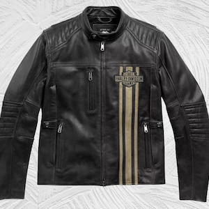 Veste en cuir Harley Davidson / veste de moto ''Triple Vent Passing Link II CE''