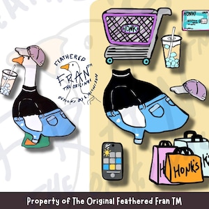 Porch Goose Magnetic Outfit: Shopping Dress up for Feathered Fran, Refrigerator magnets