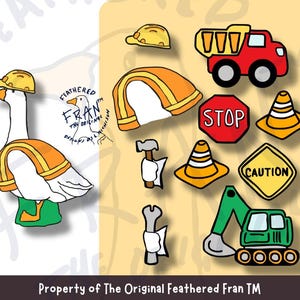 Porch Goose Magnetic Outfit: Construction Site Dress up for Feathered Fran, Refrigerator Magnets