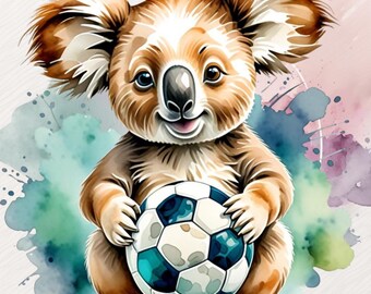 Koala mit Fußball Digital