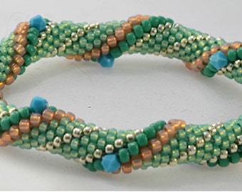 Minty Fresh Bead Crochet Bracelet Pattern - Instructions for bracelet and Hints doc included