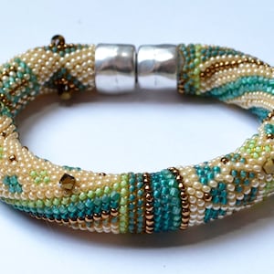 Single Crochet with Beads &quot;Beginnings&quot; Bracelet 2 Pattern Colorways & Crocheting Instructions Included