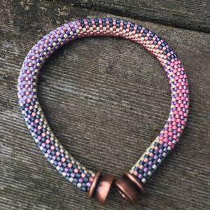 Blueberry Cream Cheese Bracelet Pattern and Kit - 9 Around Bead Crochet Slip Stitch