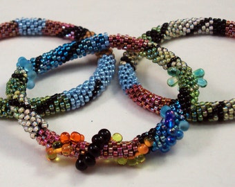 Bead Crochet Pattern and Kit - Complete Kit to Make 2 Patterns and Shapes Bracelet Designs