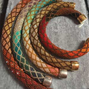 OMBRE&#39; Bracelet Single Stitch Bead Crochet Pattern and Instructions - 5 colorways included in this pattern