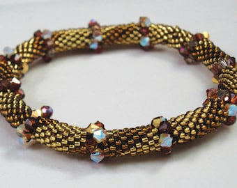 Golden Crystal Bead Crochet Bracelet Pattern - Bead Crochet Pattern & Helpful Hints doc