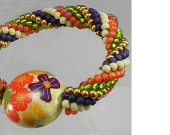 Bead Crochet Kit for the Beginner - Hibiscus Flower Bracelet choose your colorway