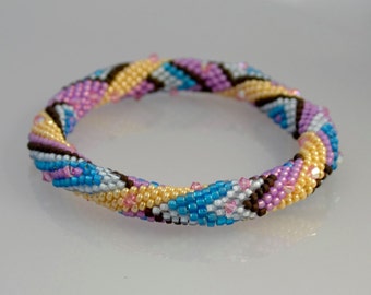 OSLO Bead Crochet Kit and Pattern for 2 Bracelets-Blue color way