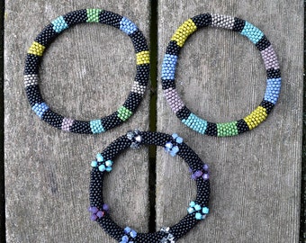 Bead Crochet Bracelets Kit - 3 Colorband Bangles Kit