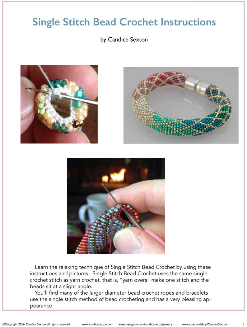 Bead Crochet Bracelet Kit Fabric Weave No. 3 Pattern and Full Kit