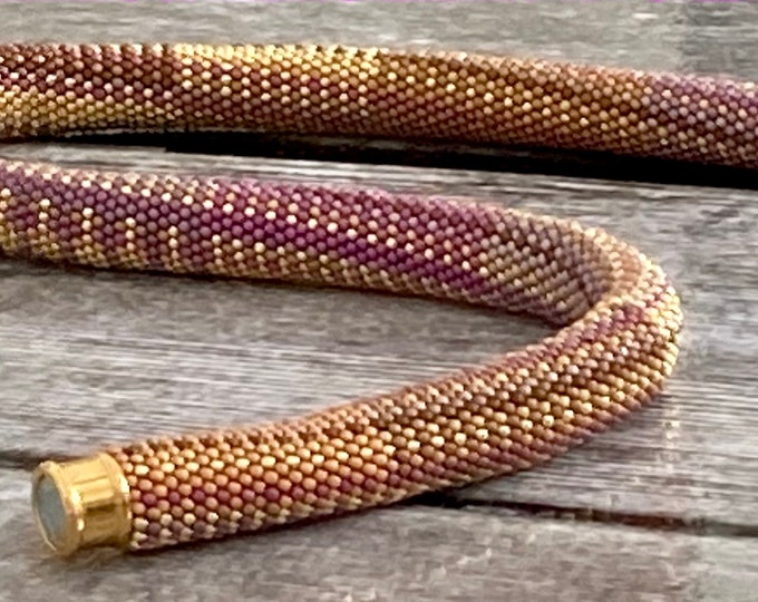 Featured listing image: Mel Bead Crochet Necklace Kit  - Single Crochet Stitch Bead Crochet Pattern & Kit Bead Crochet Kit Double Euro Bead Crochet