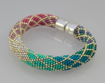 Ombre Bracelet Kit and Pattern in Single Stitch Bead Crochet