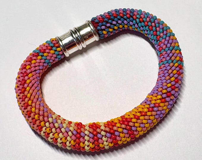 Featured listing image: NEW Opaque Series 14-around Bracelet PATTERN Single Stitch Bead Crochet Double Euro Bead Bracelet Pattern Bead Crochet
