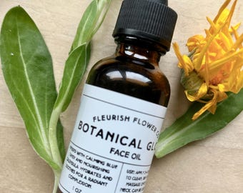 Botanical Glow Face Oil: Blue Tansy, Hempseed, Calendula - 1 fl oz