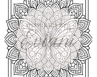 Butterfly Mandala Coloring Page | Mindful Art (Digital Download PDF)