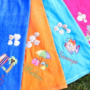 Beach Towels Embroidered Personalized Velour bright colors image 2