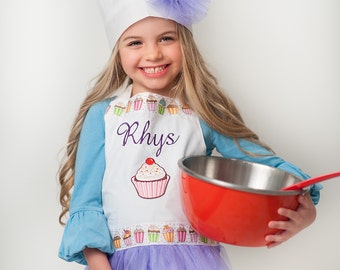 Cookies n Cupcakes -- Personalized Kids Apron with Chef Hat
