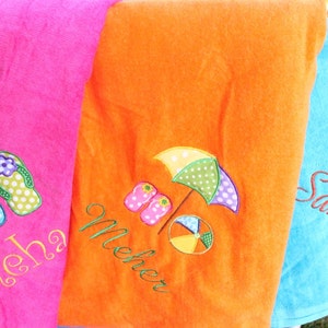 Beach Towels Embroidered Personalized Velour bright colors image 4