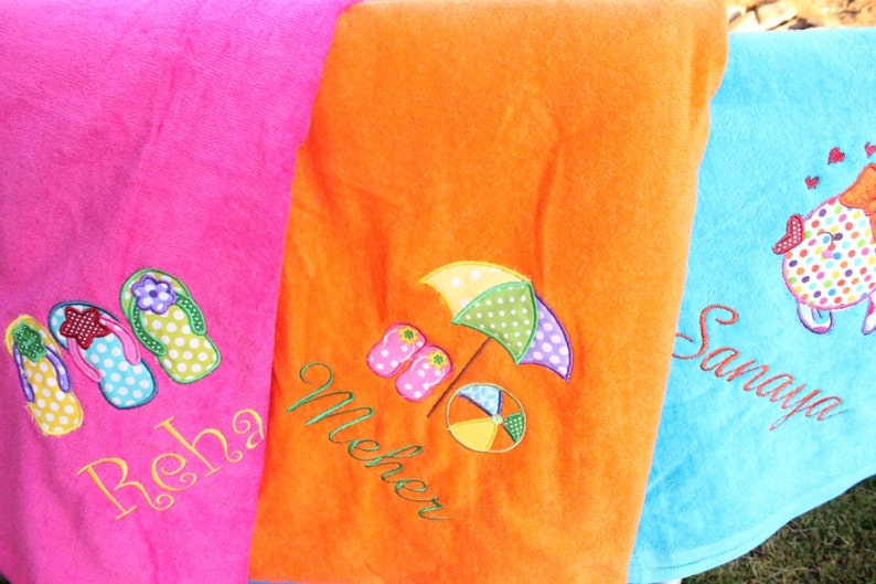 Beach Towels Embroidered Personalized Velour bright colors image 4