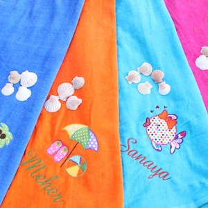 Beach Towels Embroidered Personalized Velour bright colors image 1