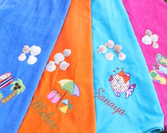 Beach Towels Embroidered Personalized Velour bright colors