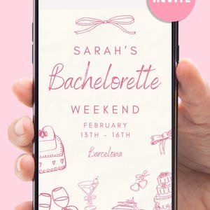 Pink Organic Girly Bachelorette Party Invite + Itinerary