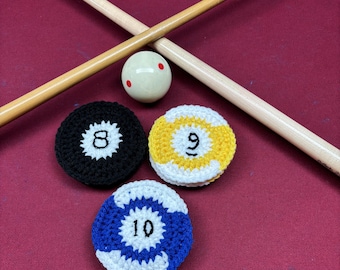 Crocheted Pool Ball Coasters