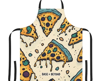 Schort voor pizzaliefhebber: levendig polyester canvas, vlekvrij ontwerp
