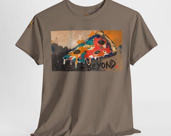 Pizza Party-T-shirt: kleurrijk T-shirt met foodiekunst