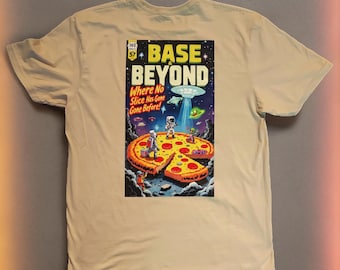 Grappig ruimte-T-shirt voor pizzaliefhebbers - astronaut graphic T-shirt, cadeau pizzafeest