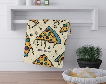 Pizzatheedoeken keukendecor, schattig eten theedoeken, kooklinnen geschenken, woondecoratie voor pizzaliefhebbers, katoenen handdoekenset Italiaanse chef-kok,