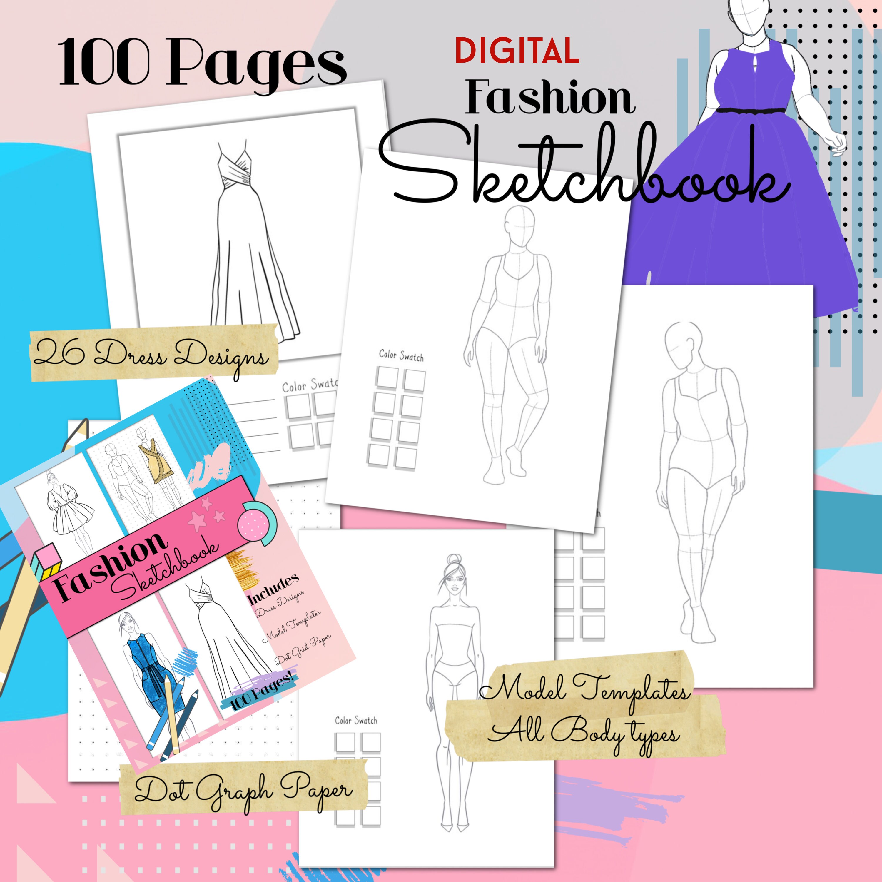 Fashion design sketchbook for beginners cheap