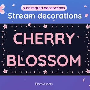 Sakura Stream Decorations Set | Animated Cute Stream Decor | OBS & Streamlabs Compatible