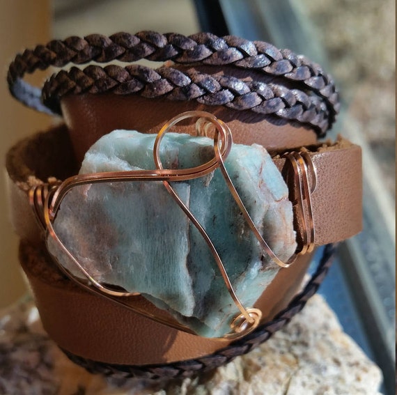 stone and leather bracelets