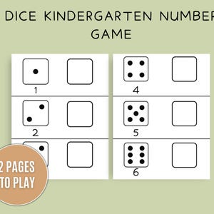Learn to Print Numbers - Kindergarten Dice Game